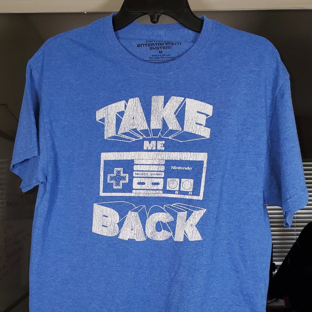 MENS VINTAGE BLUE NINTENDO T-SHIRT MEDIUM